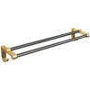 HIGOH Towel Rack Double Towel Rail,Multifunction Wall Mounting Towel Rack,2-Armed Towel Holder with,Aluminum,Bathroom Hardware