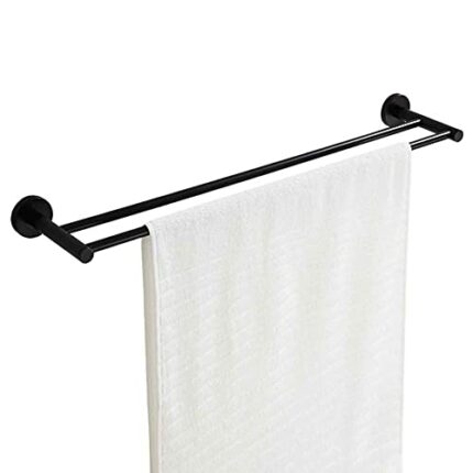 towel hanger no drilling towel bar copper towel shelf wall mounted self adhesive anti-rust for toilet bathroom-Black a