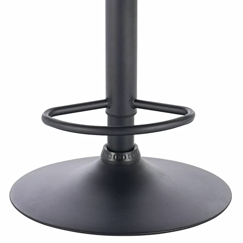 ADEADE Leather Bar Stools Set of 2 Modern Counter Height Barstools with Back Height Adjustable Kitchen Stools Black Footrest and Base for Bar Bis