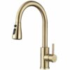 DAYONE Kitchen Mixer Tap with Pull Out Spray, Stainless Steel Sink Taps Mixer for Kitchen Single Lever, High Arc 360° Swivel 3 Spray Modes Kitche