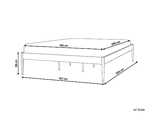 Modern Minimalist EU Super King Size Bed Frame Metal Plywood Slats White Vaurs