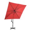 Uniprodo UNI-UMBRELLA-SQ250RE-N | Parasol | Cantilever Umbrella | Red Square 250 x 250 cm | Tilting | Garden Umbrella | Patio Umbrella | Sun Prot