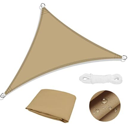 WOWTOY Sun Shade Sail 3 x 3 x 3 m Triangle Water Resistant Sunscreen Awning Canopy 98% UV Block for Outdoor Patio Garden Lawn Pergola Decking (Sa