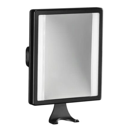 ConairMan LED Shower Mirror, Fog Free Mirror - Great for Shower Shaving, 2X Magnification, Glossy Black Finish