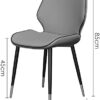dining chair Office Reception Chairs Business Dining Chairs Set Modern Dining Chairs Set of 4 Water Proof PU Leather Side Chair with Black Metal