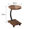 Gelory Sofa End Table, Narrow Side Table C Shaped Sofa Side Table with Metal Frame, Coffee Snack Couch Table for Living Room, Bedroom, Bedside (C
