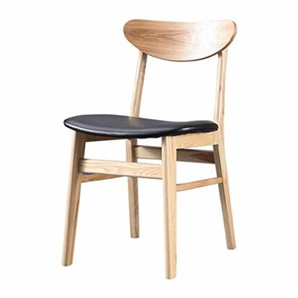 n/a Dining Chair Slipcovers Balcony Chair Solid Wood Backrest Chair Home Leisure Study Chair Bearing Weight 130kg (Color : Wood Color, Size : 464