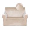 Pretty Jolly Spandex Loveseat Cover Super Soft 1-piece Beige Slipcover for Loveseats Stretch Universal Couch Cover for Living Room Easy Fit Washa