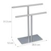 Relaxdays standing towel stand with two rails, no-drill towel rack, table top, jewellery organiser, small, silver