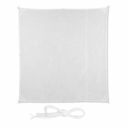 Relaxdays Shade Sail, Square, Water-Repellent, UV-Protection with Tethers, Balcony Canopy, Wxd: 2 x 2M, White