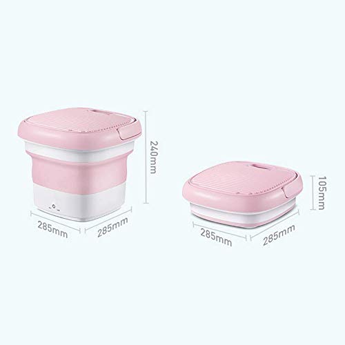 Portable Washing Machines, Mini Folding Washing Machine with Ultrasonic, Automatic Underwear Washer, Baby Fre(mini washing machine) (Pink)