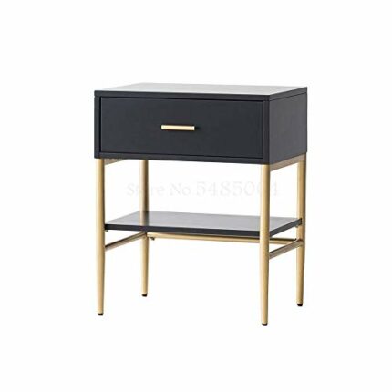 N/A Nordic Light Luxury Bedside Table Simple Bedroom Storage Cabinet Bedside Cabinet Net Red Black Drawer Ins Cabinet