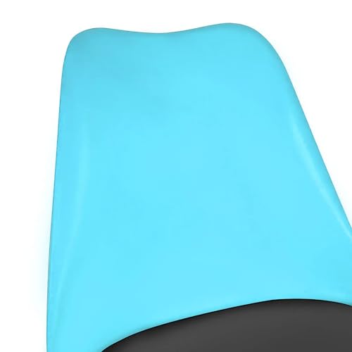 MoNiBloom Set of 2 Modern Blue PU Leather Bar Stools, Height Adjustable Plastic Barstools with Comfortable Cushion, 360° Swivel High Back Bar Cha