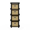 Furinno Toolless Shelves, Wood, Espresso/Black, one size,28.7 (W) x 73.15 (H) x 19.56 (D) cm