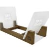 Vinyl Buddy, Vinyl Record Storage for 50 LPs, Made from Natural Wood with Two Acrylic End Panels (Teak Finish)