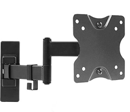 VIVO Full Motion Wall Mount for up to 27 inch LCD LED TV and Computer Monitor Screens, Tilt and Swivel Bracket with Max 100x100mm VESA, Black, MO