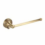 Wall Mounted Brass Single Pole Bar Towel Rail with Antique Design, Mounting Accessories Included, 11.42 x 2.95 inches