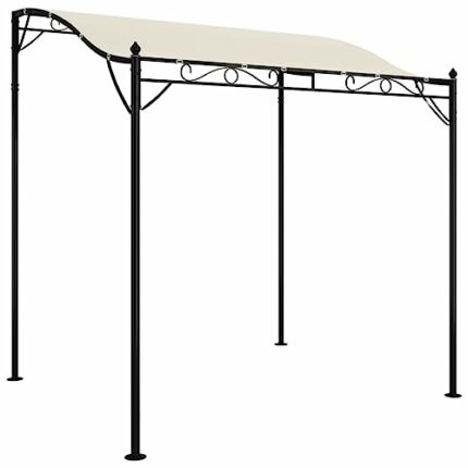 vidaXL Canopy Garden Gazebo Party Tent Outdoor Camping BBQ Shelter Party Canopy Patio Shelter Tent Cream 2x2.3 m 180 g/m² Fabric and Steel