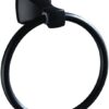 RAKUTE Modern Design Space Aluminum Black Towel Rings, Towel Holder, Round Wall-Mounted Towel Rack, Bathroom Accessories Hardware Bathroom Ring