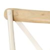 vidaXL 6x Solid Mango Wood Cross Chairs Steel Frame Open Crossed Back Design Classic Style Dining Chair Dinner Seat Kitchen Furniture White