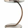 ASPECT Merlin Clear Glass Round Table, Chrome, 40cm Dia x 54cm