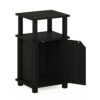 Furinno 3-Tier End, Side Table, Nightstand with Door, Engineered Wood, Espresso/Black, 1-Pack