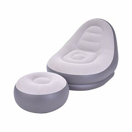 BENROSS Avenli 88150 Inflatable 2-Piece Deluxe Lounger With Foot Stool/Perfect Chair For Gaming, Reading & Movie Watching/Lounger Size 116 x 98 x