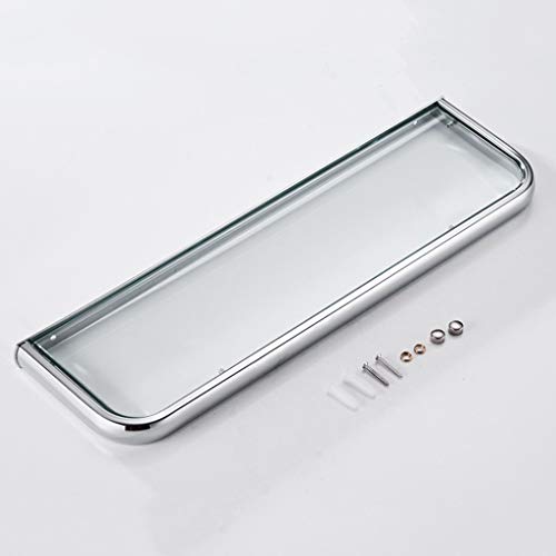 Wall-mounted Glass Shelf Stainless Steel Bathroom Shower Room Storage Rack Easy to Clean Single Layer Kitchen Spice Rack