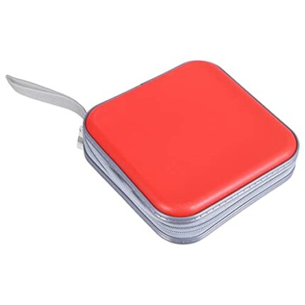 Uposao CD Case, 40 Capacity Hard Plastic Portable Zipper DVD Case Holder Storage Disc Wallet Bag for Car Home Travel