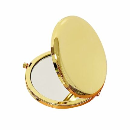 Liujiami 6.5CM Compact Mirror Small Handheld Mirror Portable Double Sided Magnifying Makeup Mirrors Purse Handbag Pocket Mirror Folding Travel Co