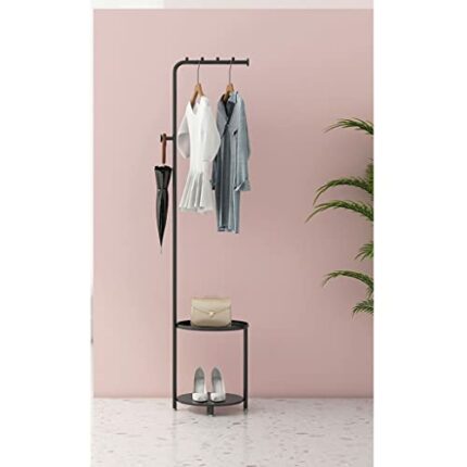 N/A Coat Rack Floor Nordic Hanger Bedroom Light Luxury Home Living Room Hanging Clothes Simple (Color : Svart, Size : 175 * 42 * 35cm)