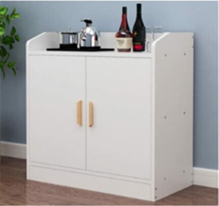 LUKEO Round Corner Pantry Cabinet Living Room Multifunctional Storage Cabinet With Door Dining Room Side Table Sideboard (Color : Wit, Size : 30