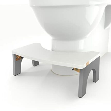 Toilet Stool Wood, Foldable Poop Stool for Adult, 7" Wooden Squatting Potty Stool by CHEAGO, Extra Sturdy & Stable Toilet Step Stool with Heavy D