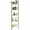 YMYNY Bookshelf Wall Mounted, Ladder Shelf, 5-Tier Bookcase Rack, Storage Unit with Metal Frame, Industrial Floating Wall Shelf for Living Room,