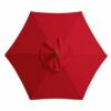 6.4Ft Patio Umbrella Replacement Canopy, 6 Ribs Replacement Outdoor Umbrella Canopy, Sun Umbrella Replacement Cloth Garden Parasol Canopy Cover,