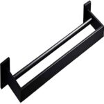 XHALERY Towel Bar Double Bath 304 Stainless Matte Steel Black Towel Towel Rail Lengthened Double Towel Rack Wall Mounted Bathroom Kitchen Organiz