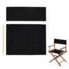 AHANDMAKER 1 Set Chair Replacement Canvas, Black Casual Directors Chair Cover Kit Replacement Canvas Seat and Back with Wood Stick Easy to Clean