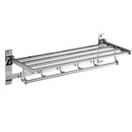 -Shelf,Towel Rack Aluminum Wall Hanging, Bathroom Toilet Rack, Foldable Towel Rack, Bathroom Storage Rack