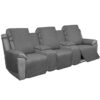 Easy-Going Loveseat Recliner Cover with Console, Reversible Couch Cover for Living Room, Split Sofa Cover for Each Seat with Elastic Straps for K