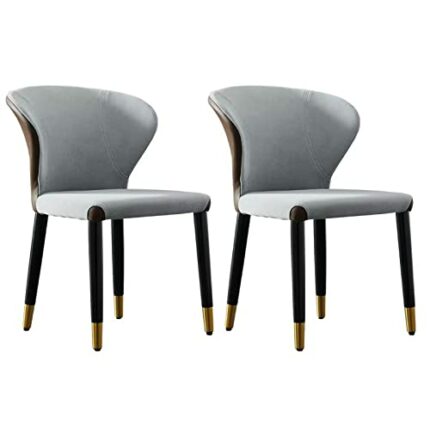 Set of 2 Technology cloth Dining Chairs, Accent Chairs with Armrests Ash wood legs Reception Armchair for Home Office Leisure Reception Chairs