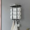 Towel Rack Wall Mounted, BETHOM Towel Racks with Shelf and 3 Hooks for Small Bathroom, Towel Storage Wall Can Holds Up to 3 Large Size(160x100 cm