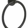 GROHE Start QuickFix Towel Ring (Metal, Concealed Fastening, Including Screws and Dowels, Extra Easy to Fit QuickGlue), Size 200 mm, Matt Black,