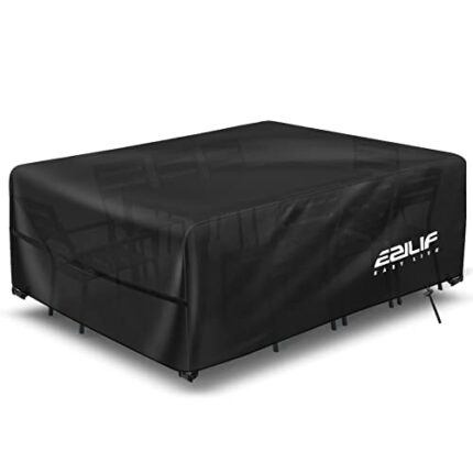 Ezilif Garden Furniture Covers Waterproof, 200x160x74cm Garden Furniture Covers, 420D Oxford Outdoor Furniture Covers Waterproof, UV-Anti & Windp