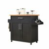 GRETD Furniture Storage Cabinet Mobile Double Door Kitchen Cabinet With Spice Rack and Towel Counter Organizer