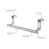 Hampine Stainless Steel Kitchen Towel Holder,Over The Door Tea Towel Holder,Towel Rail for for Cupboard Drawers Bathroom and Radiator Anti Slip A