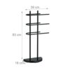 Relaxdays Rack, 3 Rails, H x W x D: 83 x 39 x 18 cm, Standing Towel Holder, Metal, Black