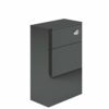 The Bath People Newton 600mm Bathroom Anthracite Grey Vanity Unit | Floor Standing Includes White Glass Basin With Soft Close Doors | Bathroom St