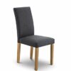 Julian Bowen Coxmoor Square Dining Table, Oak & Hastings Set of 2 Dining Chairs, Slate Linen