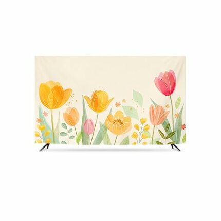 Colorful Tulip Picture TV Cover Wall Hanging/curved Screen/LCD TV Dust Cover/TV Cover Wall Hanging/curved Screen/LCD TV Dust Cover/TV Cover 32-86