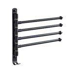 -Shelf,Towel Rack Bathroom Accessory Wall Mounted Towel Holder Swing Out Towel Bar Stainless Steel Bathroom Towel Rack 4-Bar Folding Arm Swivel H